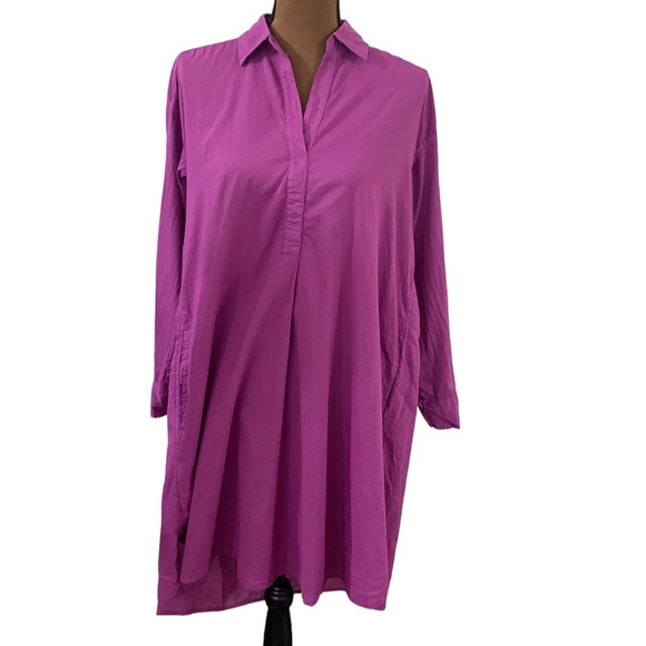 Xirena Blayke cotton poplin shirt dress in purple wine size XS - Picture 3 of 15